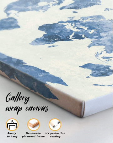 5 Panel Watercolor Blue World Map Canvas Wall Art - image 1