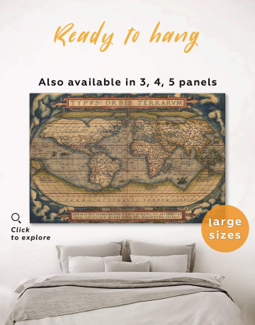 Antique Map of the World Canvas Wall Art