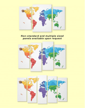 Minimalistic Geometric World Map Canvas Wall Art - image 3