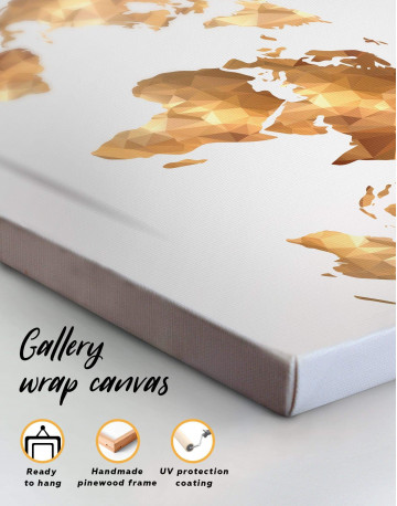 4 Panels Gold Geometric World Map Canvas Wall Art - image 1