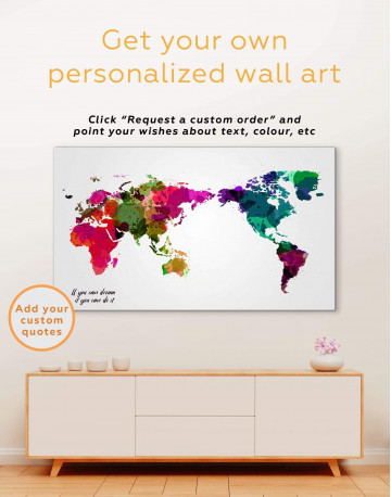 4 Panels Unique World Map Canvas Wall Art - image 4
