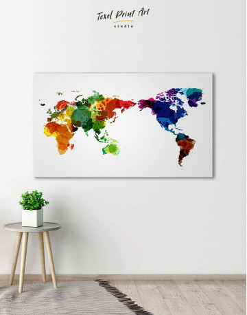 Unique World Map Canvas Wall Art
