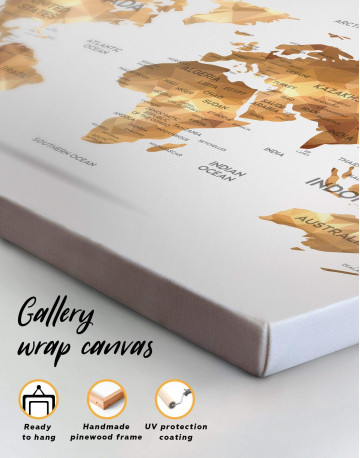 Golden Geometric World Map Canvas Wall Art - image 4