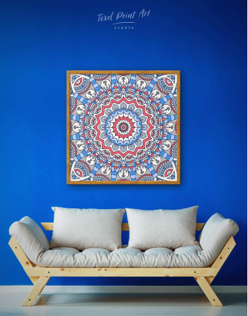 Framed Blue Mandala Canvas Wall Art - image 3