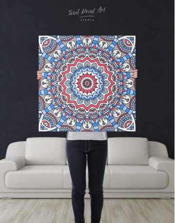 Blue Mandala Canvas Wall Art - image 2
