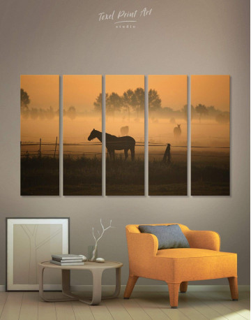 5 Panels Horse Wall Art Canvas Print Canvas Wall Art