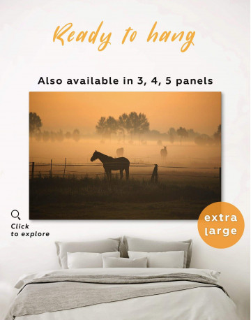 Horse on Pasture Canvas Wall Art