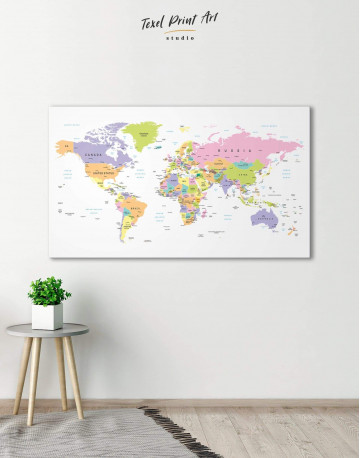 Pushpin World Map Canvas Wall Art