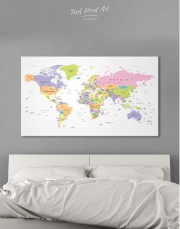Pushpin World Map Canvas Wall Art - image 1