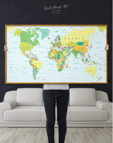 Framed Classic Push Pin Map Canvas Wall Art - image 6