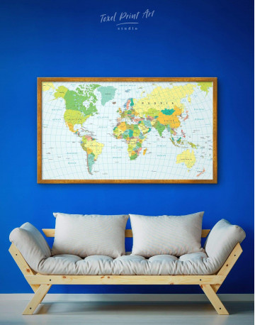 Framed Classic Push Pin Map Canvas Wall Art - image 1