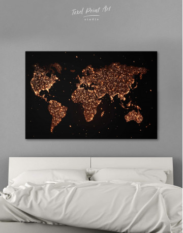 Night World Map Canvas Wall Art - image 6