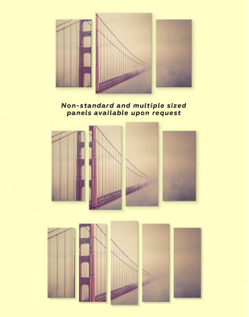 5 Panels Golden Gate Bridge in San Francisco Canvas Wall Art - image 2