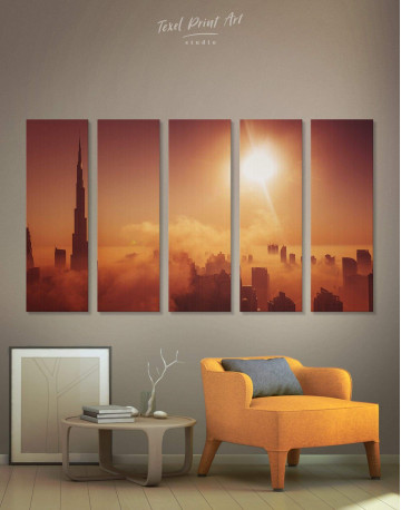 5 Pieces Dubai Sky Canvas Wall Art