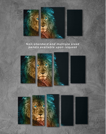 3 Panels Stylized Lion Canvas Wall Art - image 3