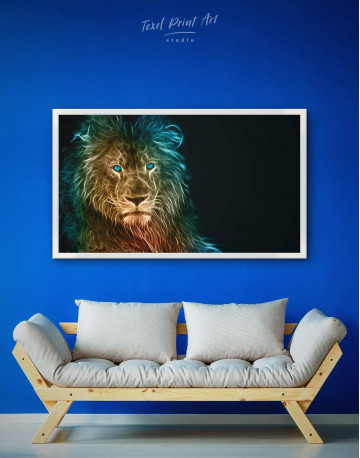 Framed Stylized Lion Canvas Wall Art - image 4