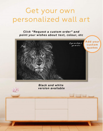 Framed Stylized Lion Canvas Wall Art - image 3