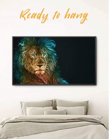 Framed Stylized Lion Canvas Wall Art