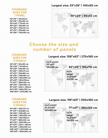 3 Panels Typography World Map Canvas Wall Art - image 3