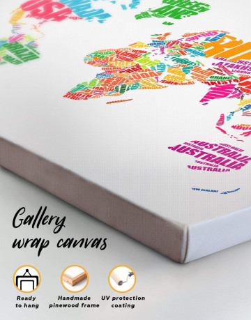 Typography World Map Canvas Wall Art - image 3