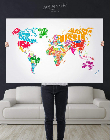 Typography World Map Canvas Wall Art - image 2