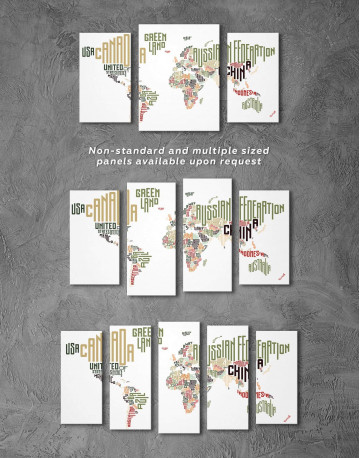 Country Names Map Canvas Wall Art - image 4