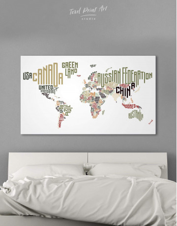 Country Names Map Canvas Wall Art
