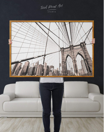 Framed Brooklyn Bridge New York Canvas Wall Art - image 4