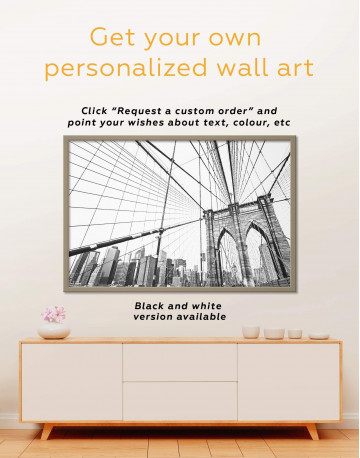 Framed Brooklyn Bridge New York Canvas Wall Art - image 1