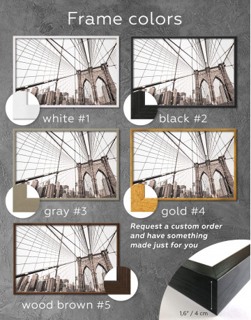 Framed Brooklyn Bridge New York Canvas Wall Art - image 3