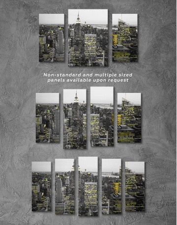 4 Pieces New York Skyline Black and White Canvas Wall Art - image 3