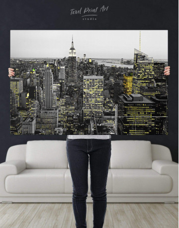New York Skyline Black and White Canvas Wall Art - image 5