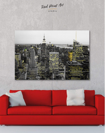 New York Skyline Black and White Canvas Wall Art