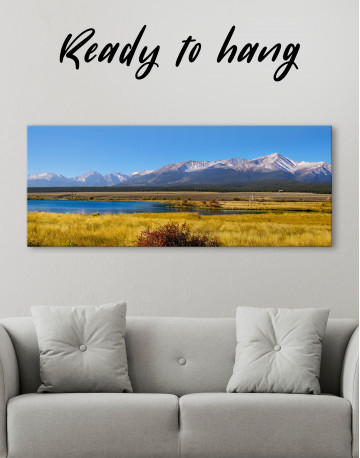 Panoramic Landscape with Mountains Canvas Wall Art