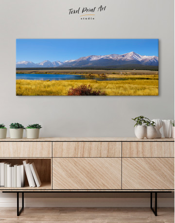 Panoramic Landscape with Mountains Canvas Wall Art - image 2