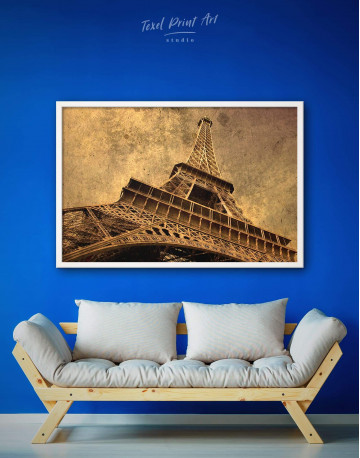 Framed Old-Style Eiffel Tower Canvas Wall Art - image 1