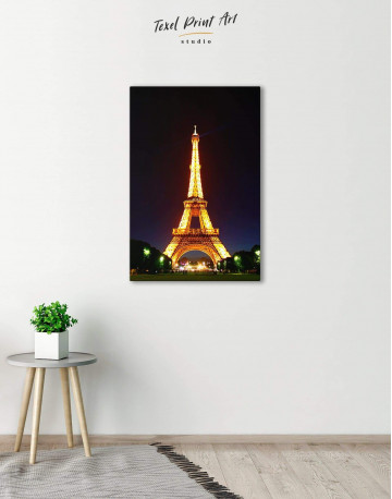 Eiffel Tower at Night Canvas Wall Art