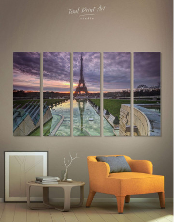 5 Pieces Evening Paris Canvas Wall Art