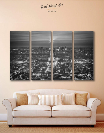 4 Pieces Black and White Eiffel Tower Canvas Wall Art