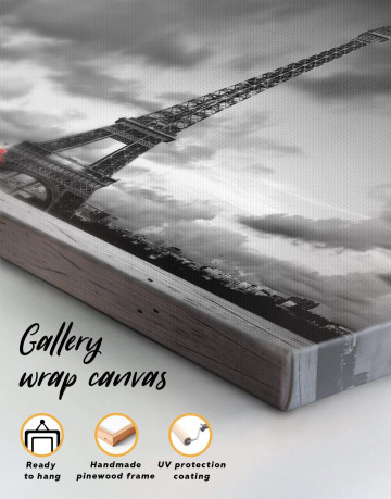 3 Panels Eiffel Tower in the Gray Clouds Canvas Wall Art - image 1