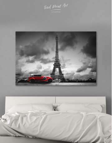 Eiffel Tower in the Gray Clouds Canvas Wall Art - image 6