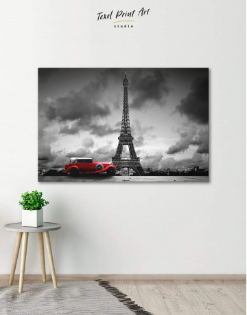 Eiffel Tower in the Gray Clouds Canvas Wall Art