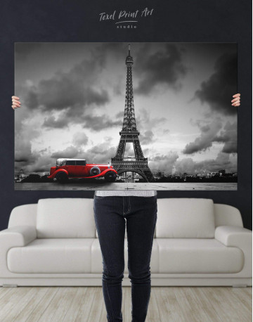 Eiffel Tower in the Gray Clouds Canvas Wall Art - image 5