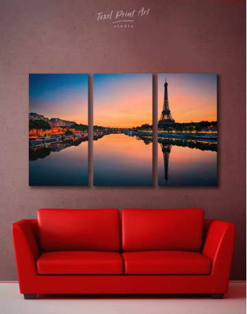 3 Pieces Scenic Eiffel Tower Paris Canvas Wall Art