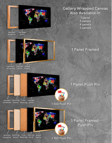 Geometric Push Pin World Map Canvas Wall Art - image 5