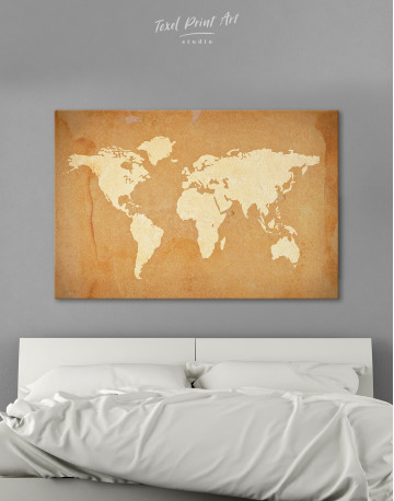 Abstract Sand World Map Canvas Wall Art - image 6