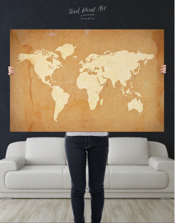 Abstract Sand World Map Canvas Wall Art - image 4