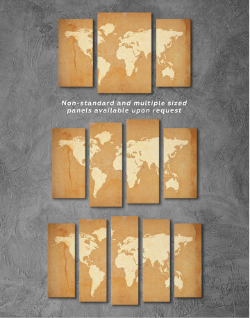 Abstract Sand World Map Canvas Wall Art - image 1