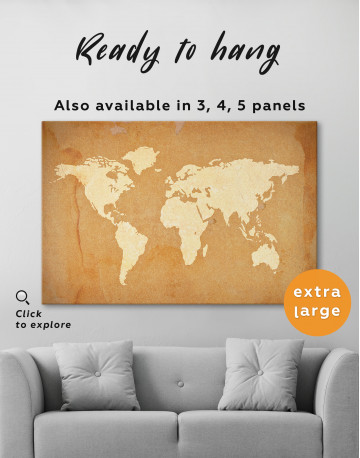Abstract Sand World Map Canvas Wall Art - image 5