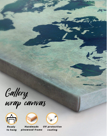 3 Panels Modern Navy Blue World Map Canvas Wall Art - image 4